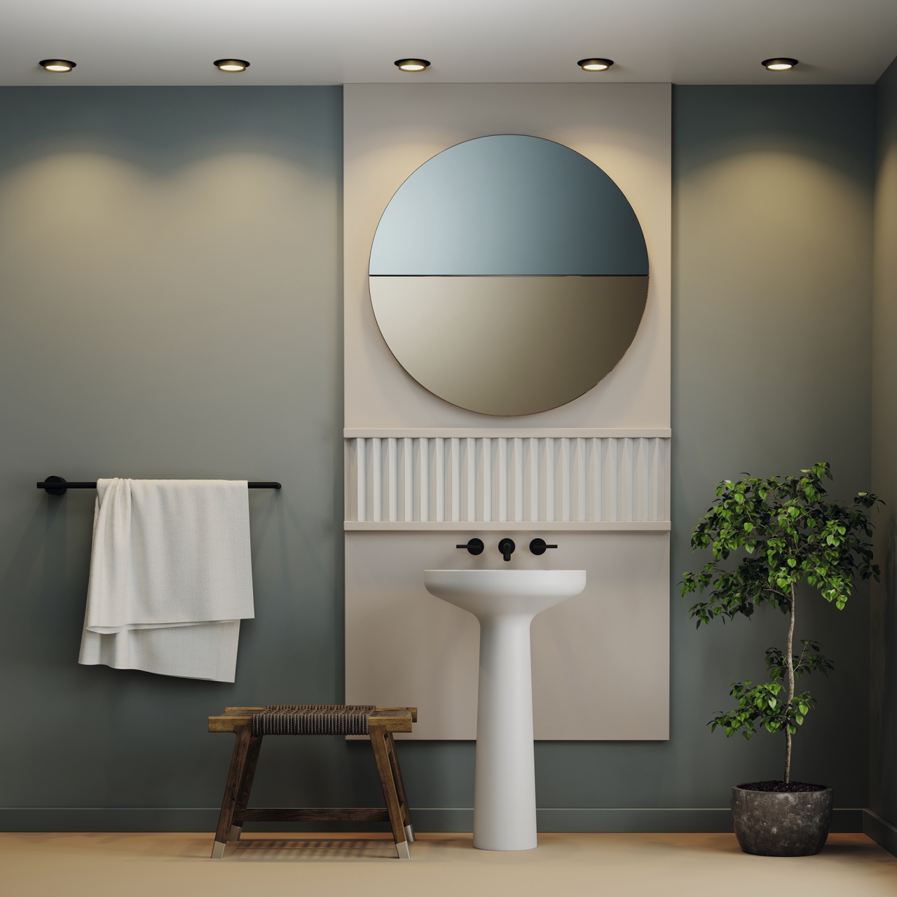 Spot LED Hoop incastrat 1xGX53, IP20, negru+auriu, rotund, Maytoni - 1 | YEO