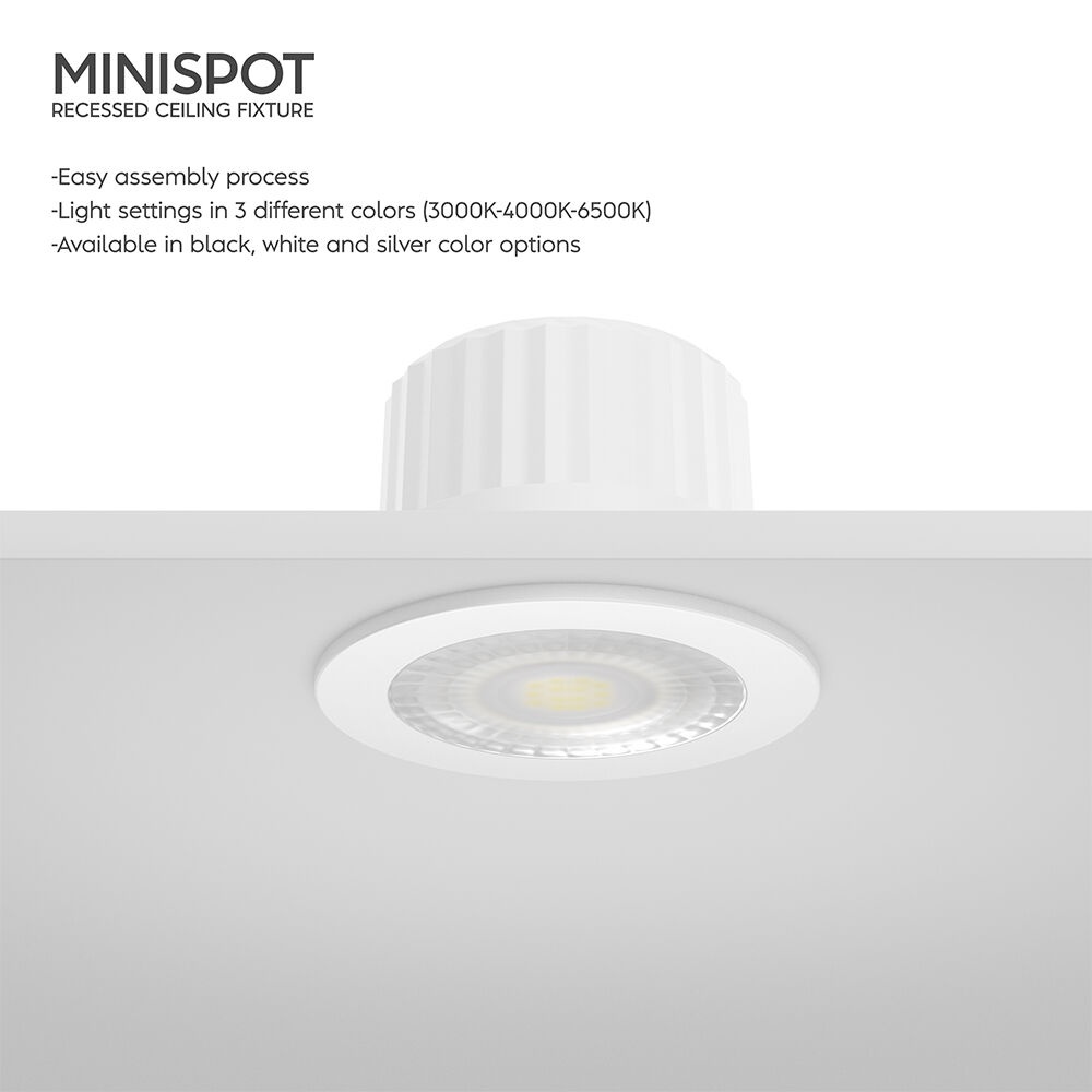 Spot LED incastrat 3W, lumina neutra (4000 K), IP54, Braytron - imagine 3