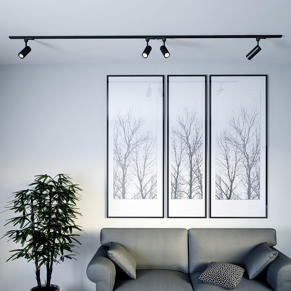 Spot LED pe sina 15W, 1120lm, lumina rece (5000 K), negru, Braytron - imagine 2