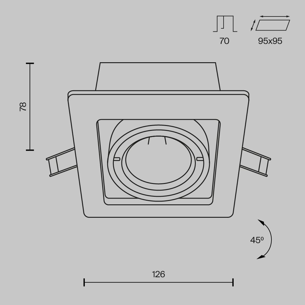 Spot Metal DL008-2-01-B, incastrat, 1xGU10, negru, IP20, Maytoni