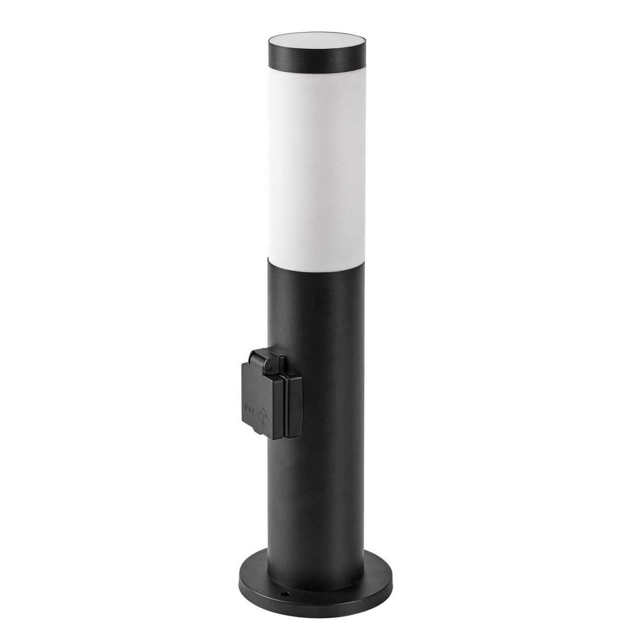 Stalp exterior Black Torch cu priza integrata, 1xE27, IP44, negru, Rabalux