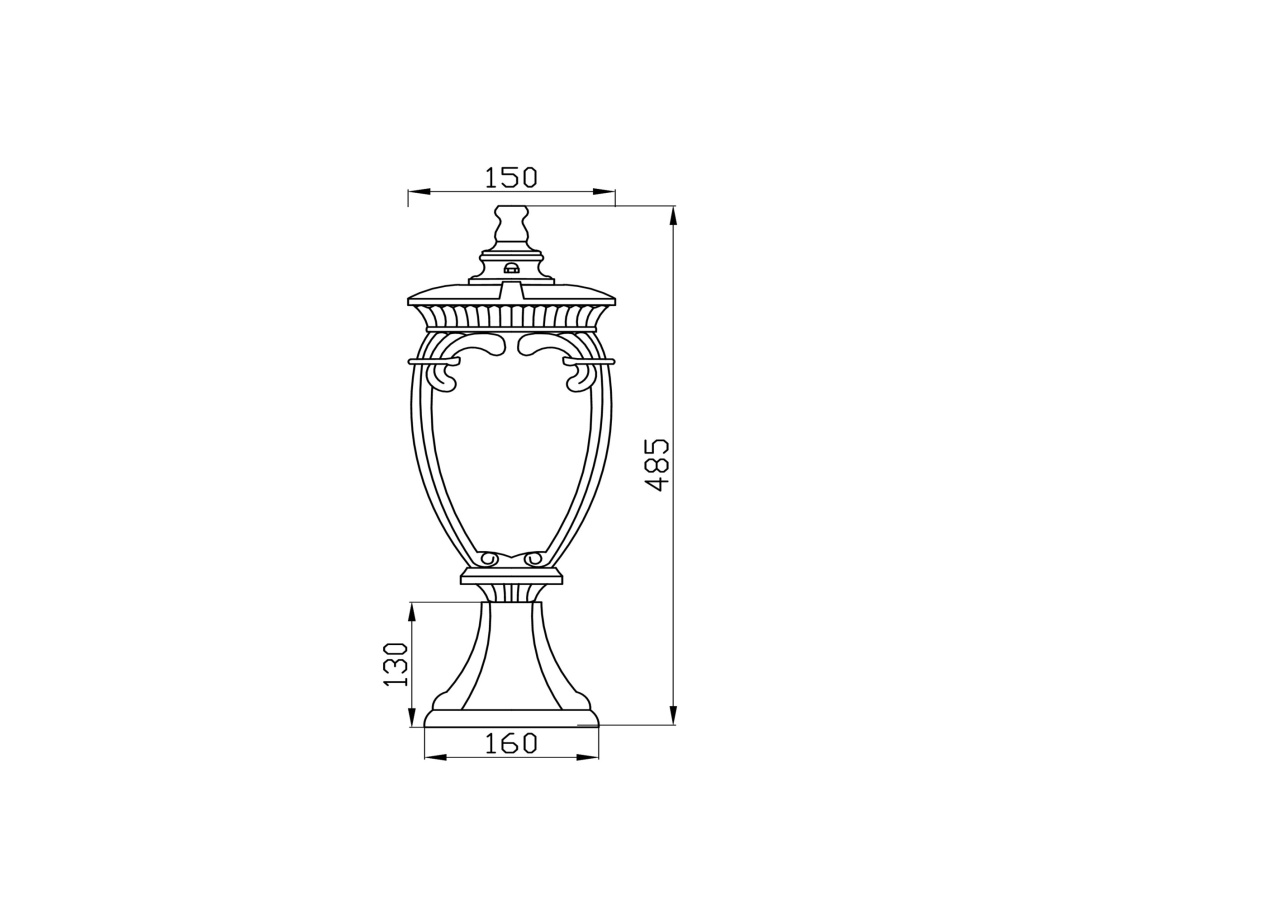 Stalp pentru exterior Fleur O414FL-01BZ, 1xE27, negru+transparent, IP44, Maytoni