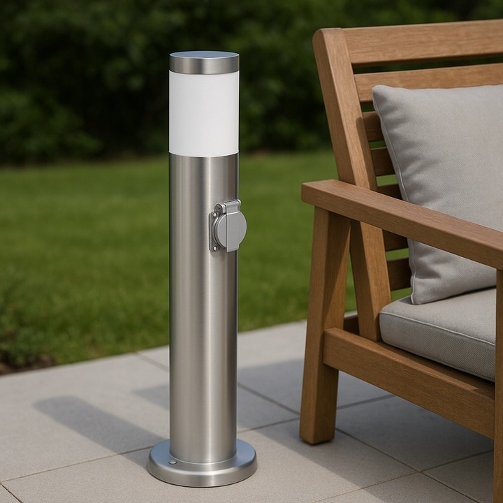 Stalp pentru exterior LED Masterled Manila 650mm, E27, IP44, inox - 1 | YEO