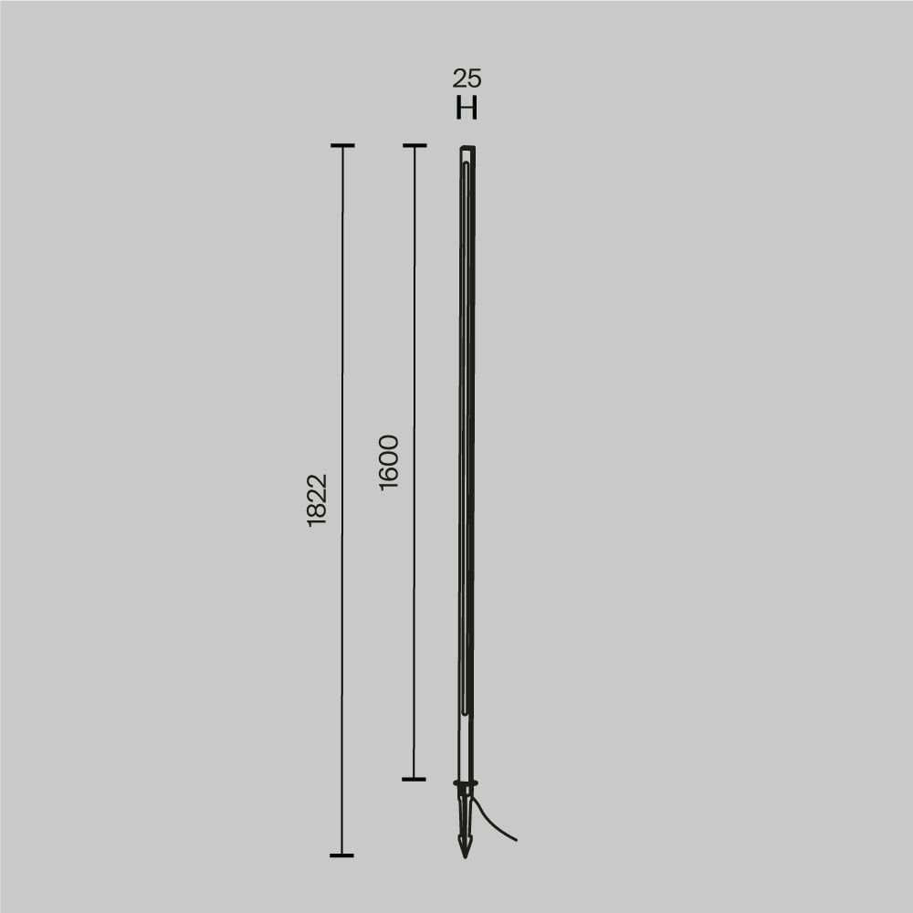 Stalp pentru exterior LED Pole O440FL-L24GF3K, 24W, 1200lm, lumina calda, IP65, grafit, Maytoni