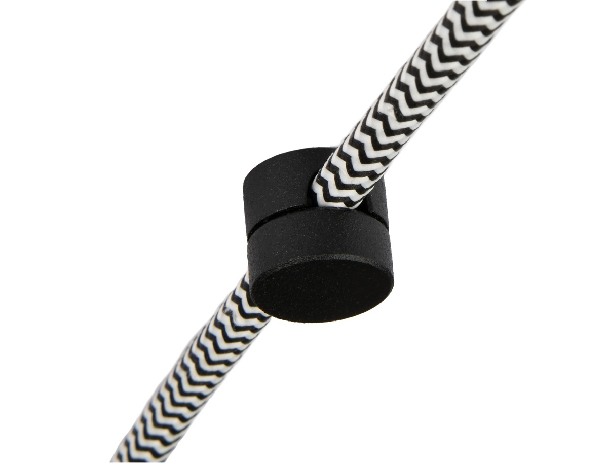Suport cablu textil, 2x0.75 mm, metal, negru mat