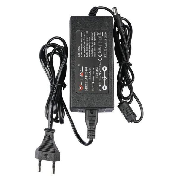 Sursa Alimentare LED V-TAC, 60W, 24V, 2.5A, IP44, plastic - 1 | YEO