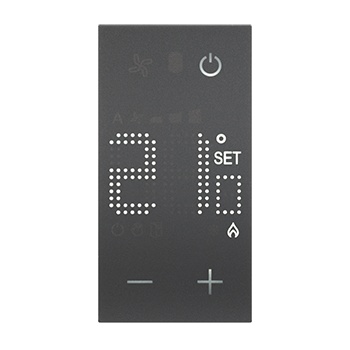 Termostat electronic de camera, 230V, 2 module, negru, Bticino Living Now - Imagine 2