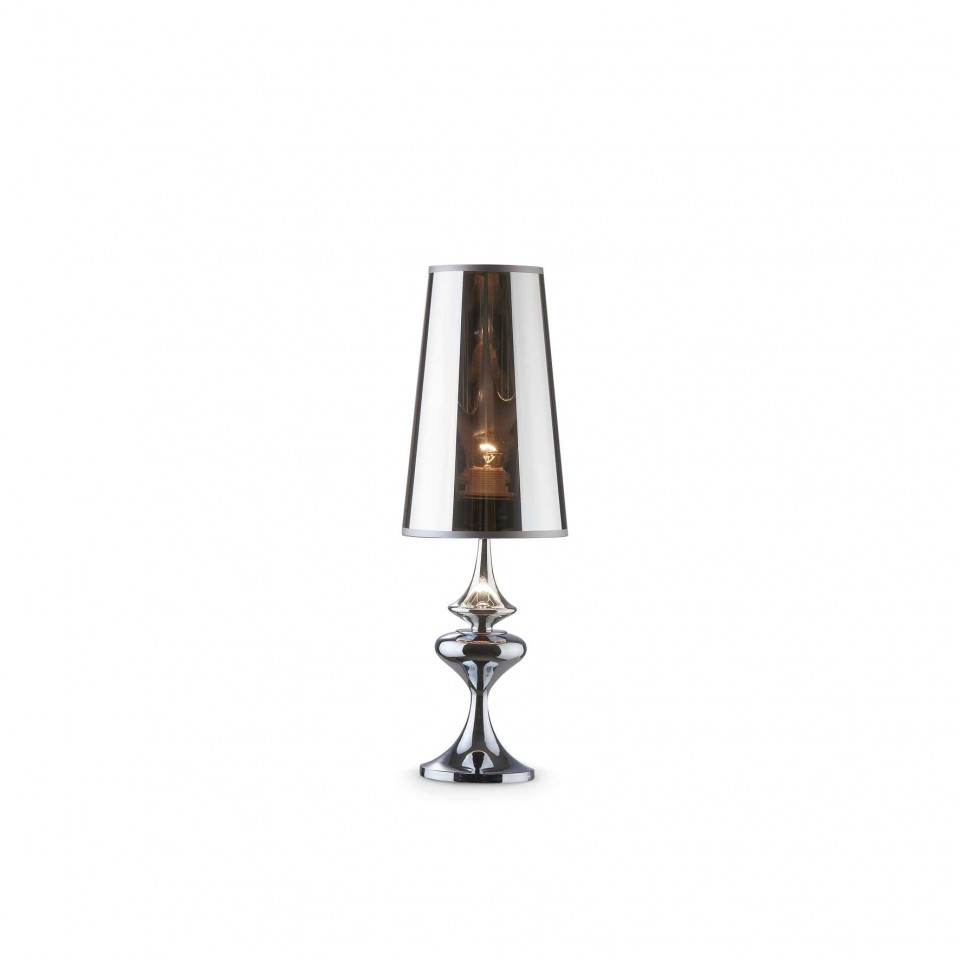 Veioza Alfiere Small 032467, cu intrerupator, 1xE27, crom+fumurie, IP20, Ideal Lux