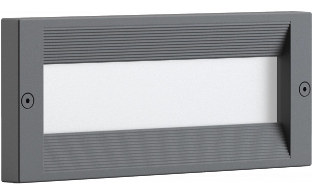 Aplica de exterior cu rama striata, Optonica, E27, IP54, gri