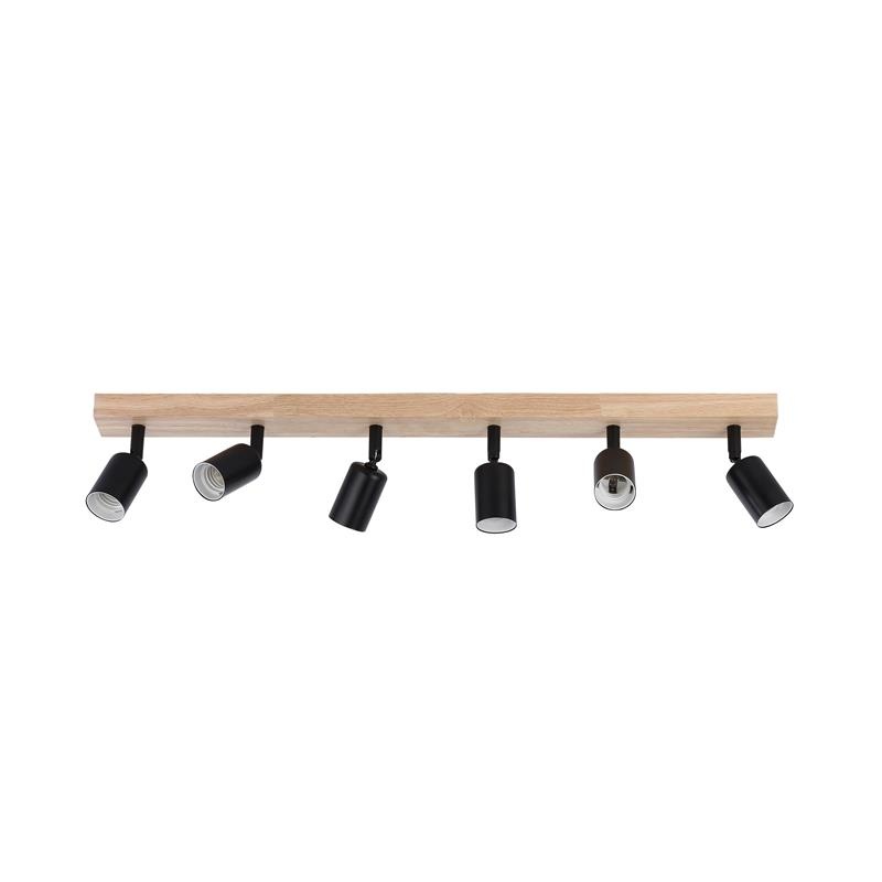 Aplica de perete Dabi, 6xGU10, negru/lemn, Masterled