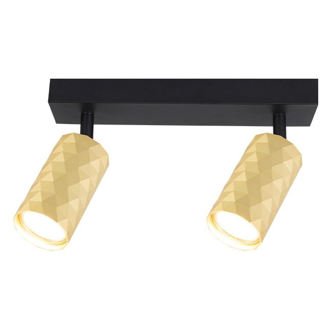Aplica de perete Glamour, 2xGU10, auriu/negru, design triunghiular, Masterled