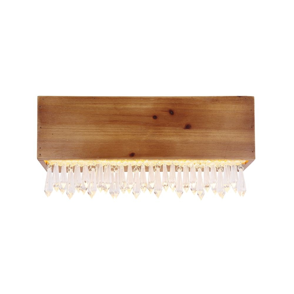Aplica LED Edeltraud, 12W, 430lm, lumina calda (3000K), IP20, lemn/cristal acril, Globo Lighting - 2 | YEO