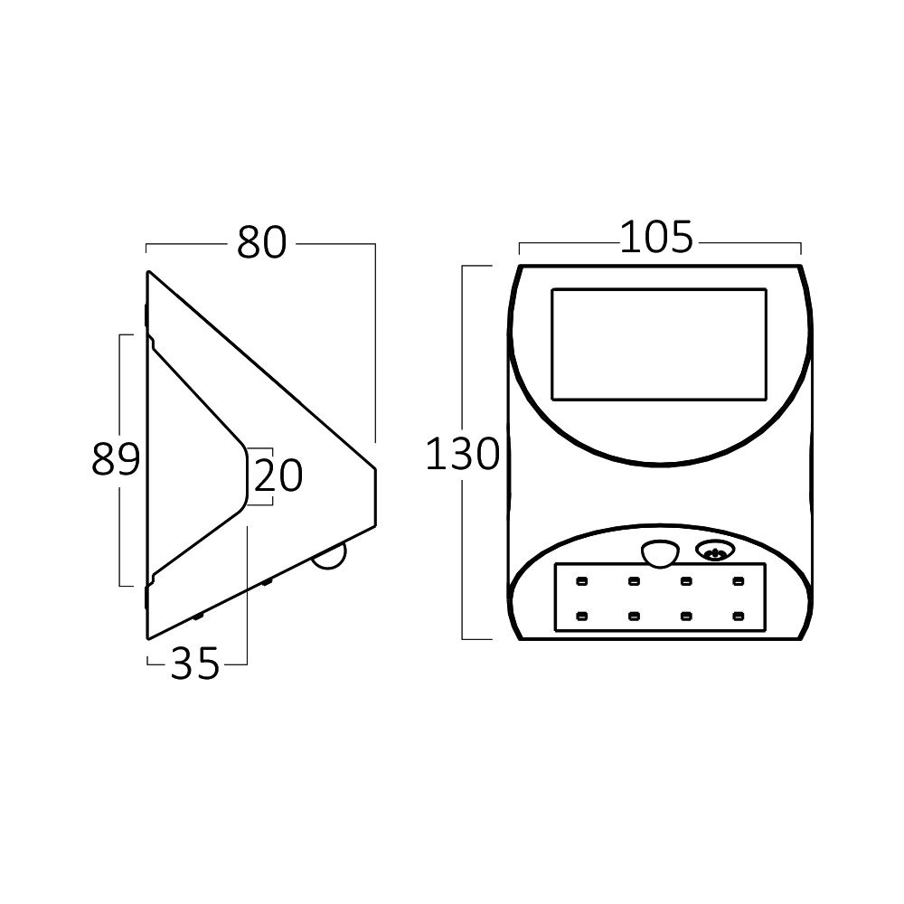 Aplica solara LED cu senzor de miscare 3W, 240lm, lumina rece (6500 K), IP54, 10h, Braytron