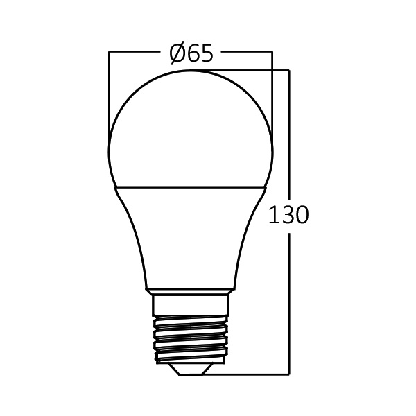 Bec led 13W(90W) Braytron, A65, E27, 1350lm, lumina calda(3000K), clasa energetica F - 2 | YEO