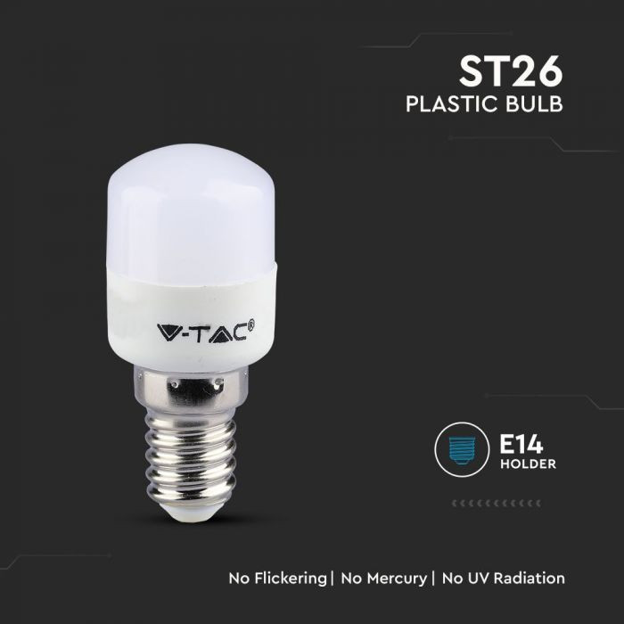 Bec LED 2W(18W) V-TAC T26, E14, 180 lm, lumina rece (6500 K), clasa energetica G - 3 | YEO