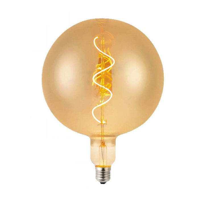 Bec LED decorativ filament spiralat V-TAC, 4W, lumina calda (2700K), 250 lm, clasa energetica G
