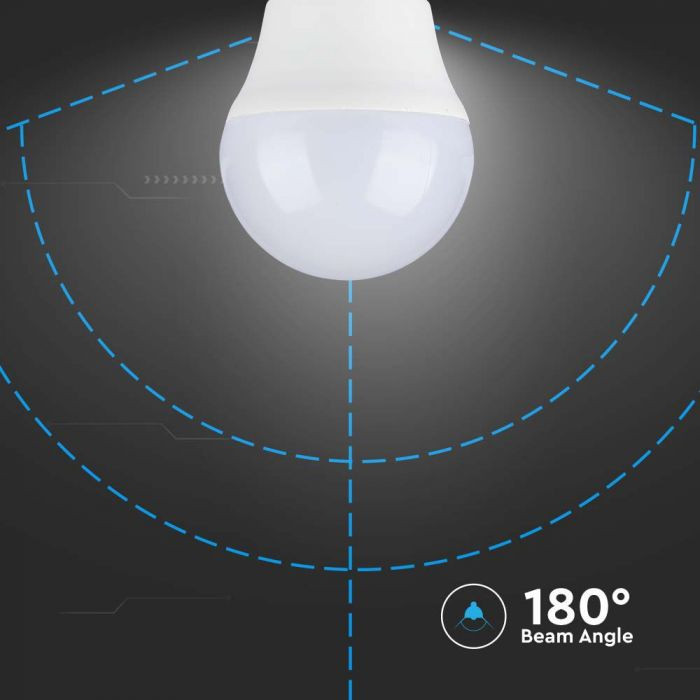 Bec LED sferic 4.5W (40W), E27, G45, 470 lm, lumina neutra(4000K), opal, V-TAC