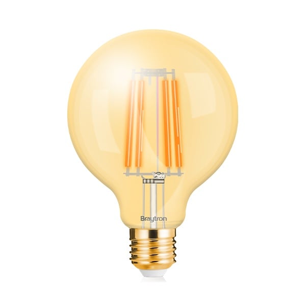 Bec led Vintage Edison 6W (40W), E27, G125, 540 lm, lumina calda (2200K), auriu, Braytron