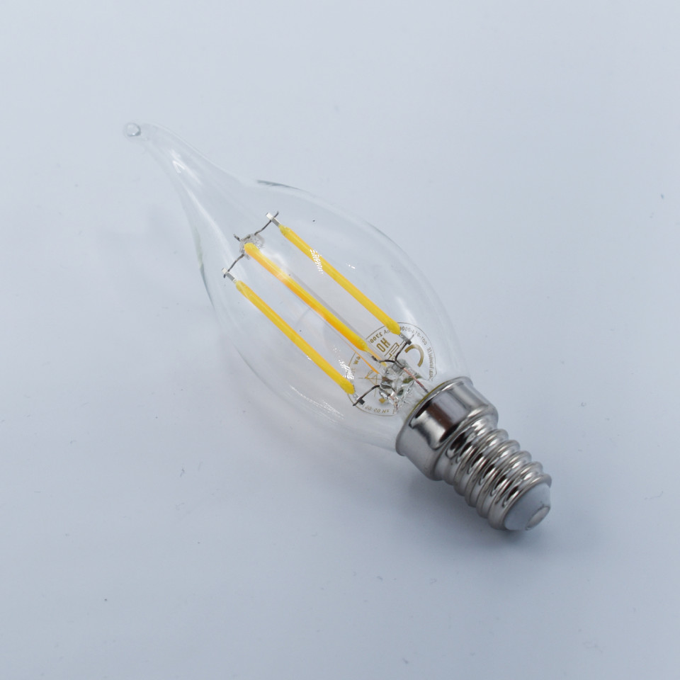 Bec LED Vintage filament Horoz Electric, 6W(48W), E14, forma flacara, 700 lm, lumina calda (2700 K), clasa energetica E - 3 | YEO