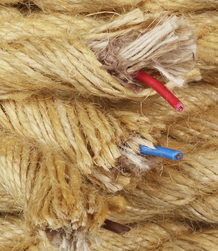 Cablu textil din iuta Delphia, 2x0.75 mm, Ø 2.5 cm - imagine 4