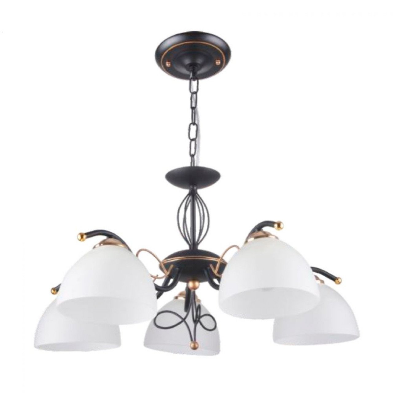 Candelabru Eloro LY-3245, 5xE27, neagra+bronz+alb, IP20, Klausen