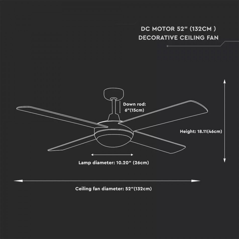 Candelabru VT-7918, cu ventilator, telecomanda, 2xE27, alb, IP20, V-TAC - 3 | YEO