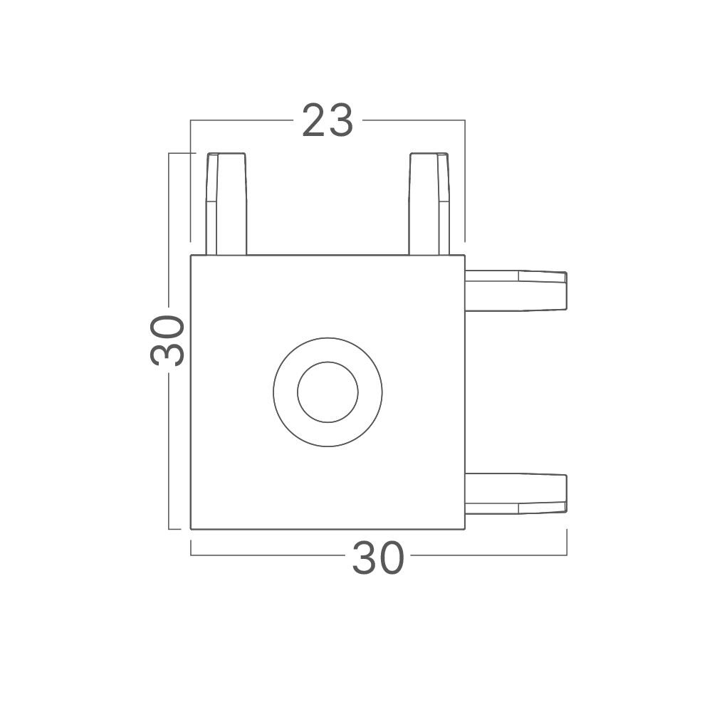Conector colt interior orizontal pentru sina magnetica S20B-SR02, negru, Braytron