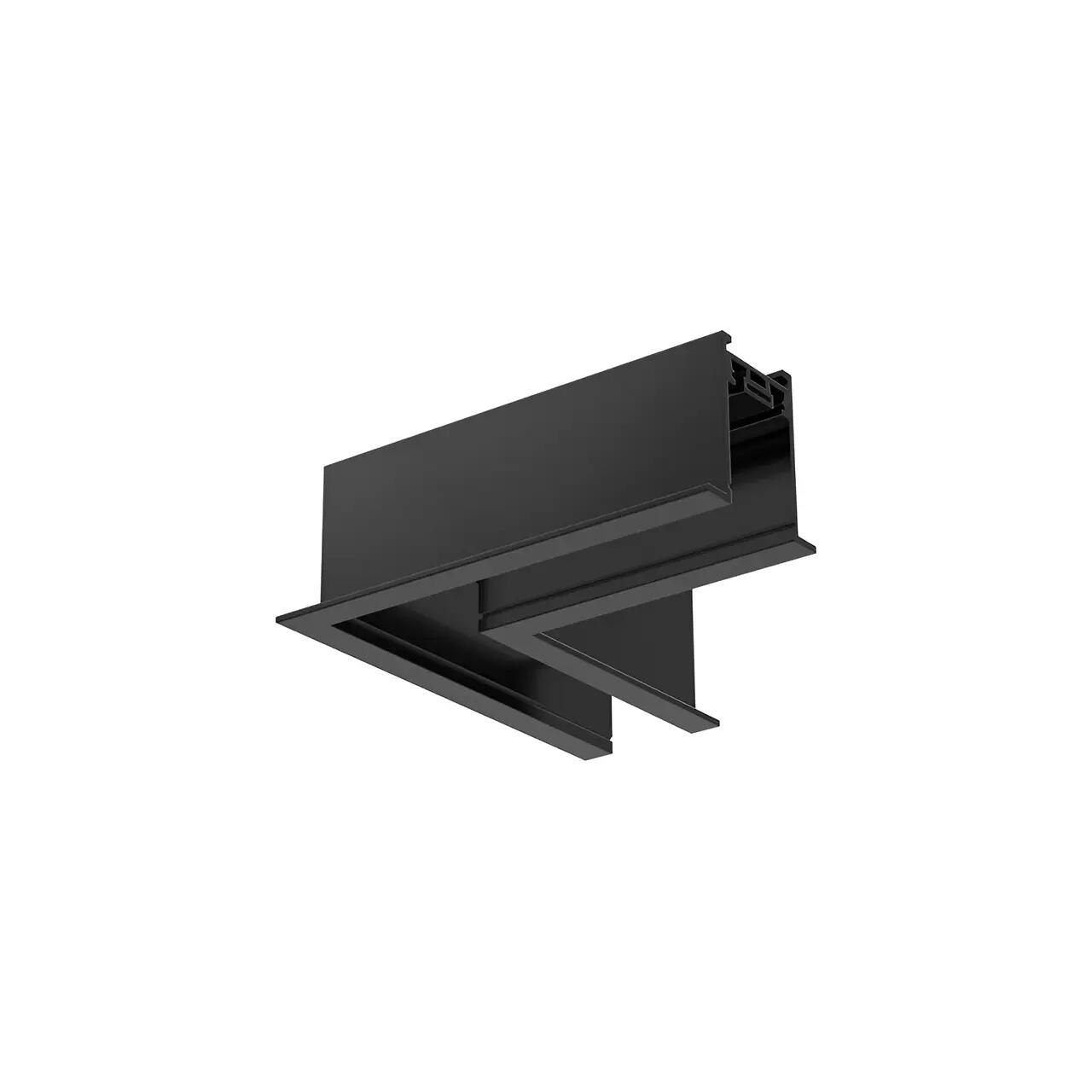 Conector unghiular orizontal pentru sina magnetica S20B-RC02, negru, Braytron