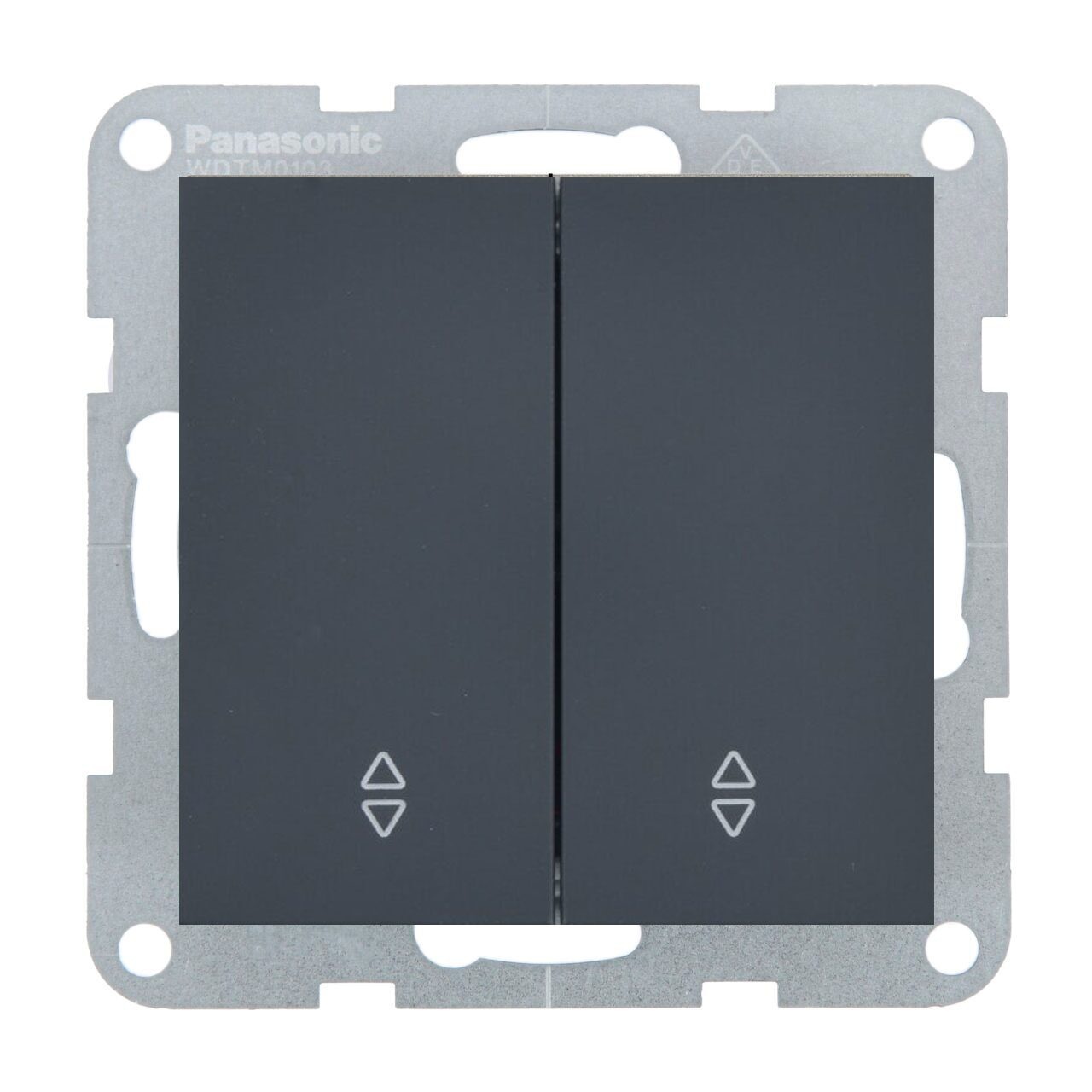 Intrerupator dublu cap scara 10A, IP20, Night, Panasonic Karre Plus 55 Soft Touch