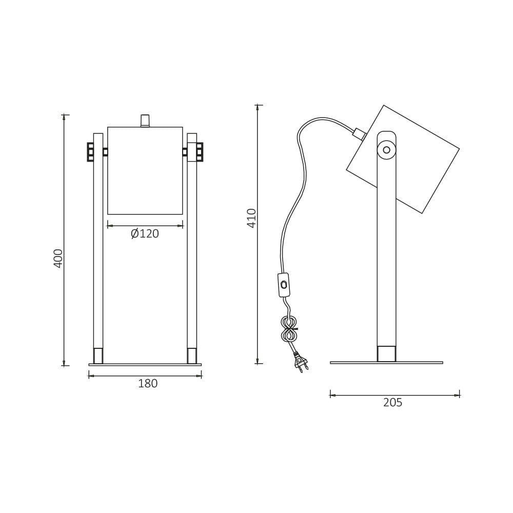 Lampa de birou BR-BV02-00013, cu intrerupator, 1xE27, neagra+naturala, IP20, Braytron - 3 | YEO