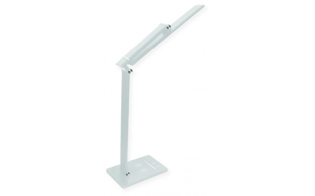 Lampa de birou LED Optonica, 7W, lumina calda/neutra/rece (3000-6000K), alba, USB, incarcare wireless, dimabila