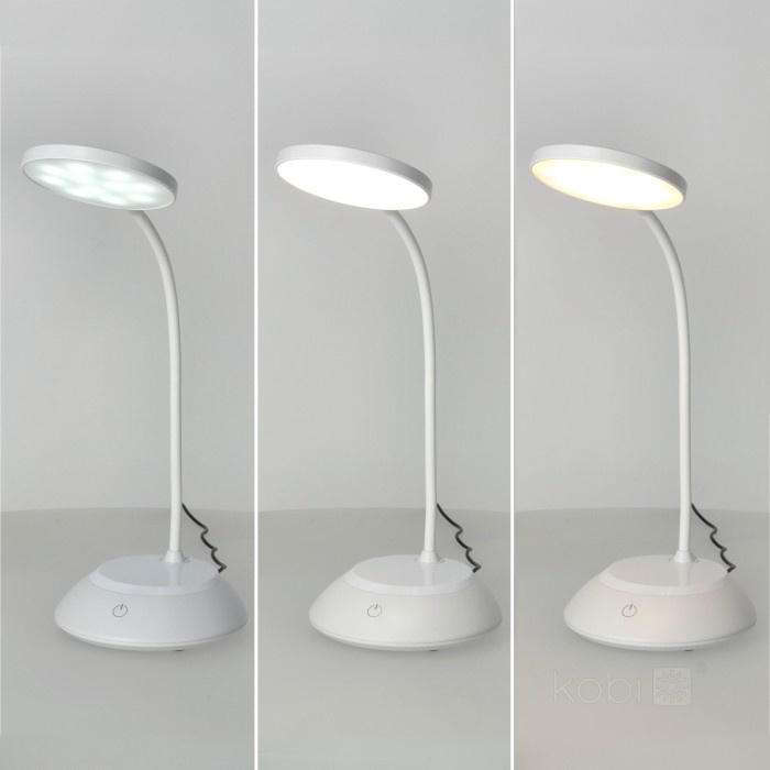 Lampa de birou LED Visua, 5W, temperatura de culoare ajustabila, plastic, alba, Kobi - 3 | YEO