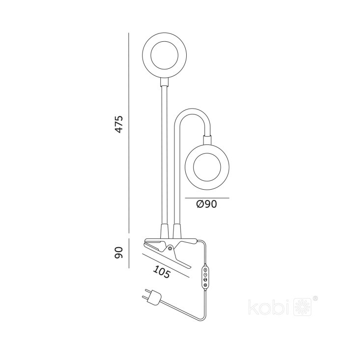 Lampa pentru cresterea plantelor Vitaro Ring, 8W, 2 brate ajustabile, dimabil, temporizator, Kobi Design - imagine 9