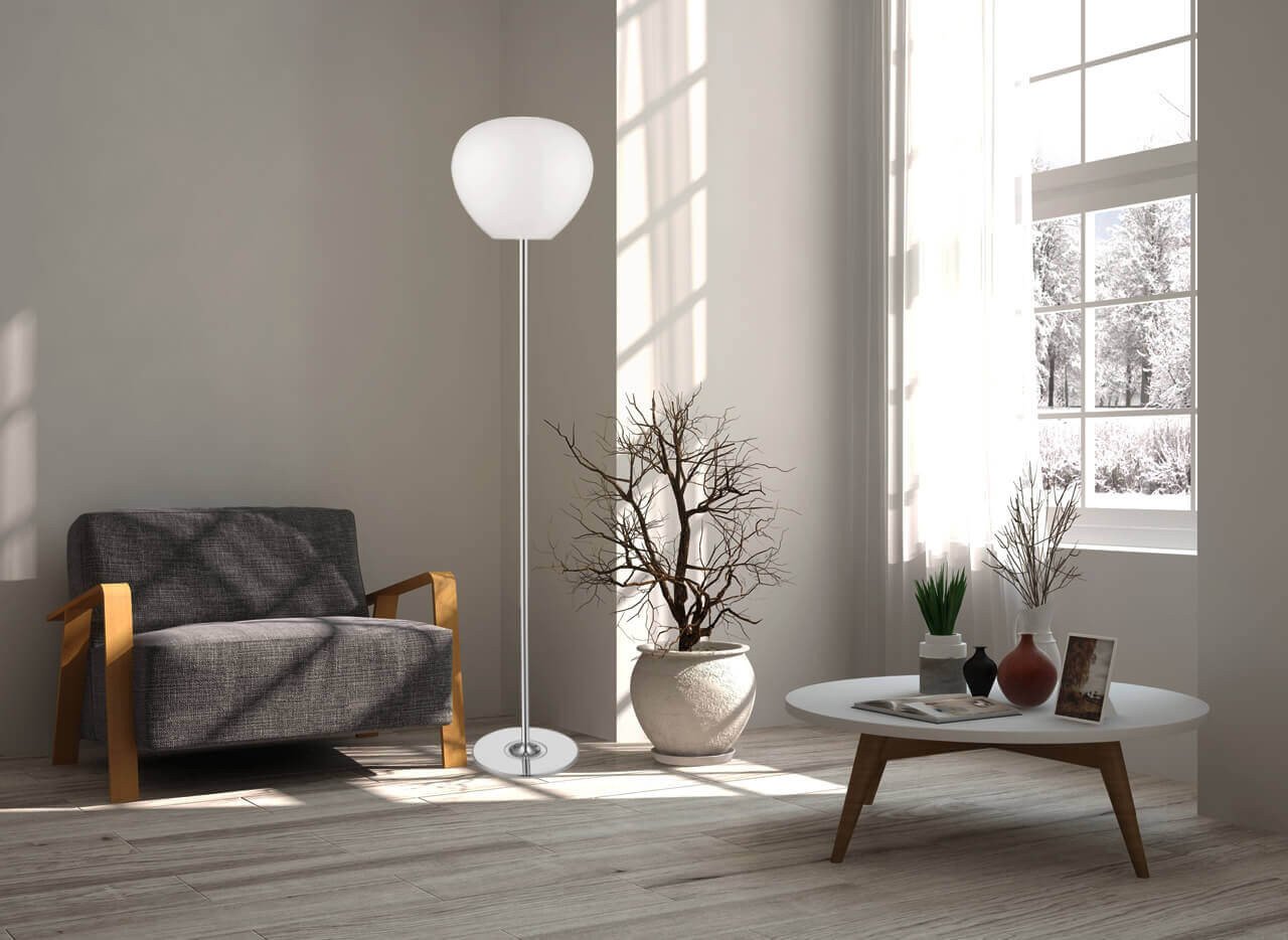 Lampadar Aragon KL147000, cu intrerupator, 3xG9, argintiu+alb, IP20,Klausen