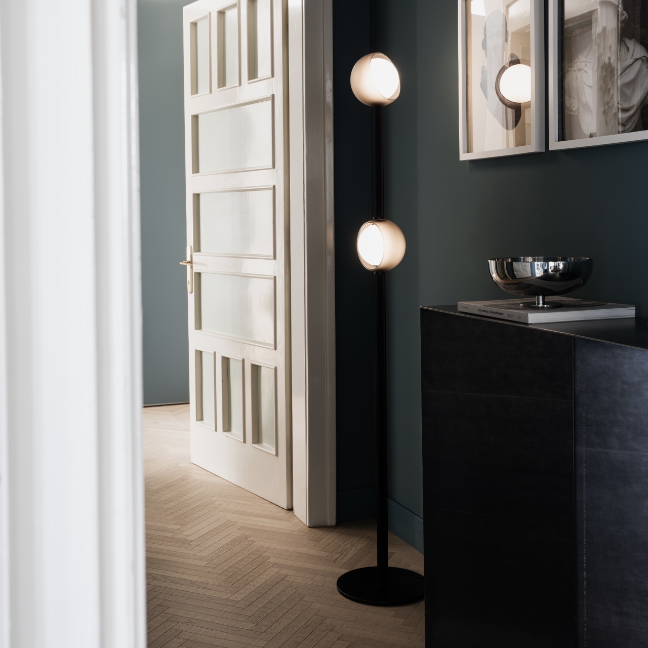 Lampadar LED Bloom 11W, 490lm, lumina calda (3000 K), IP20, negru, Ideal Lux - imagine 2