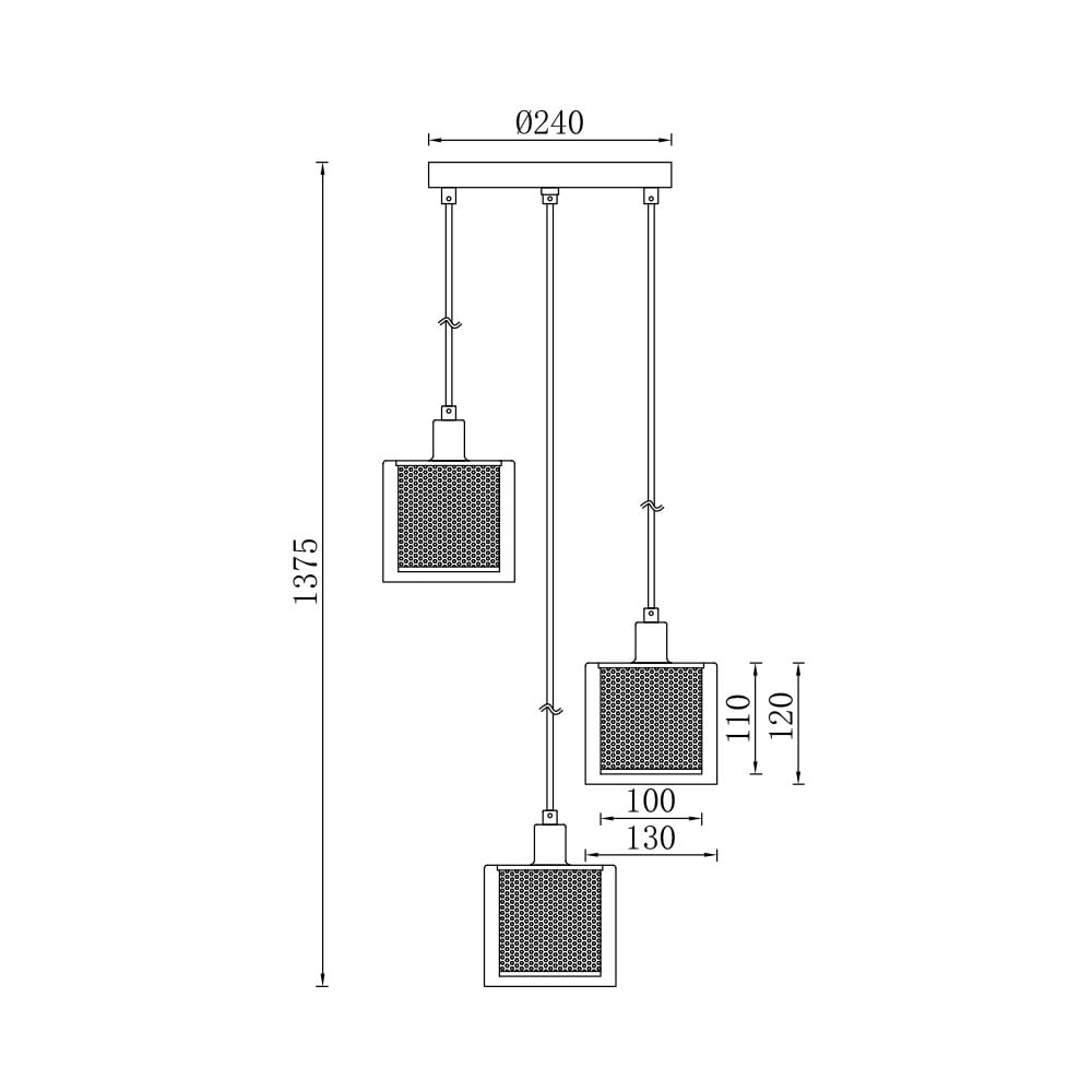 Lustra BR-BV01-00081, 3xE14, neagra+cupru, IP20, Braytron