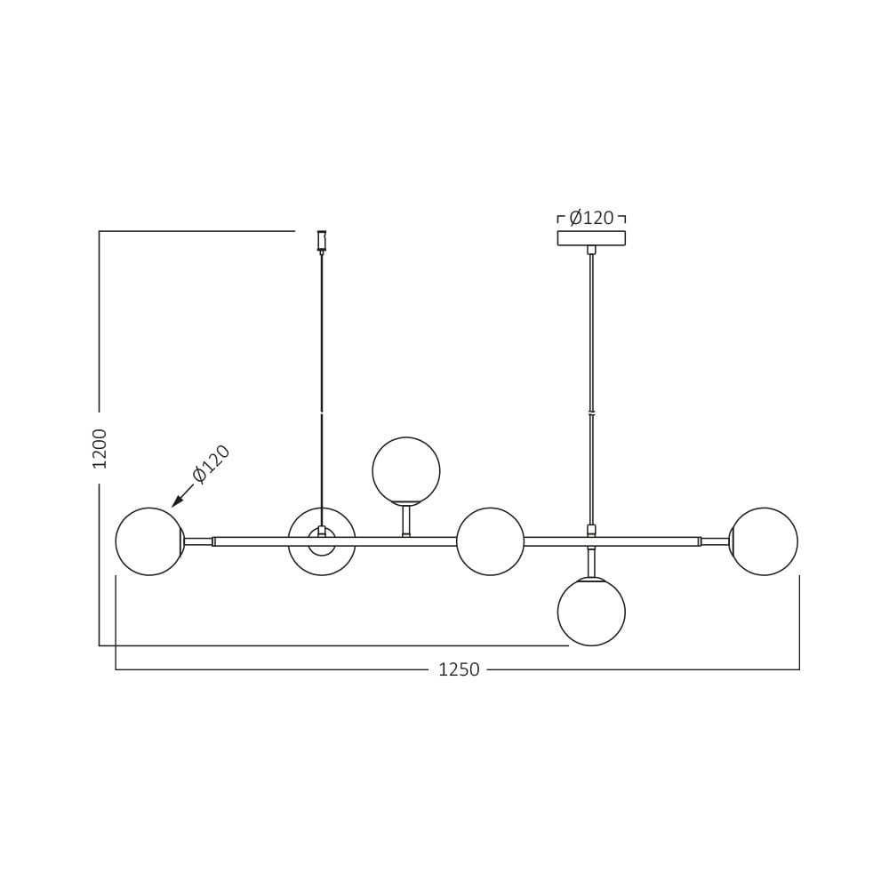 Lustra BR-BV01-00121, 6xG9, neagra, IP20, Braytron