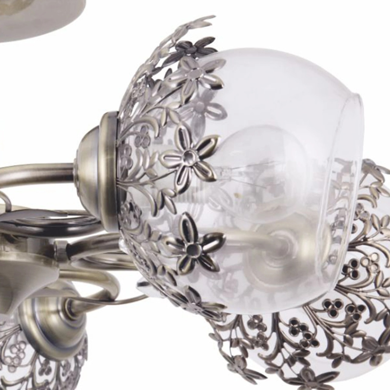 Lustra Desert LY-3463, 5xE27, bronz si alb transparent, stil clasic, IP20 - imagine 2