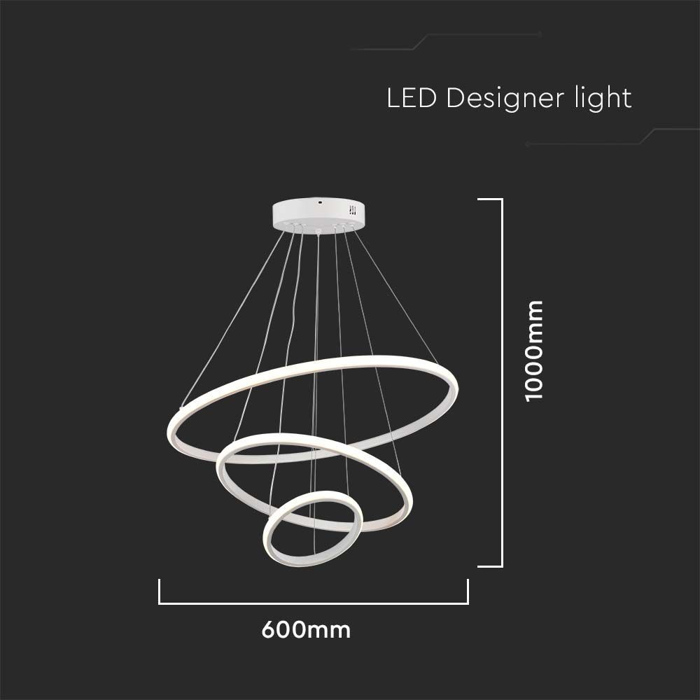 Lustra LED 8018-VT, 32W, 3880lm, lumina calda, IP20, alba, V-Tac - 3 | YEO