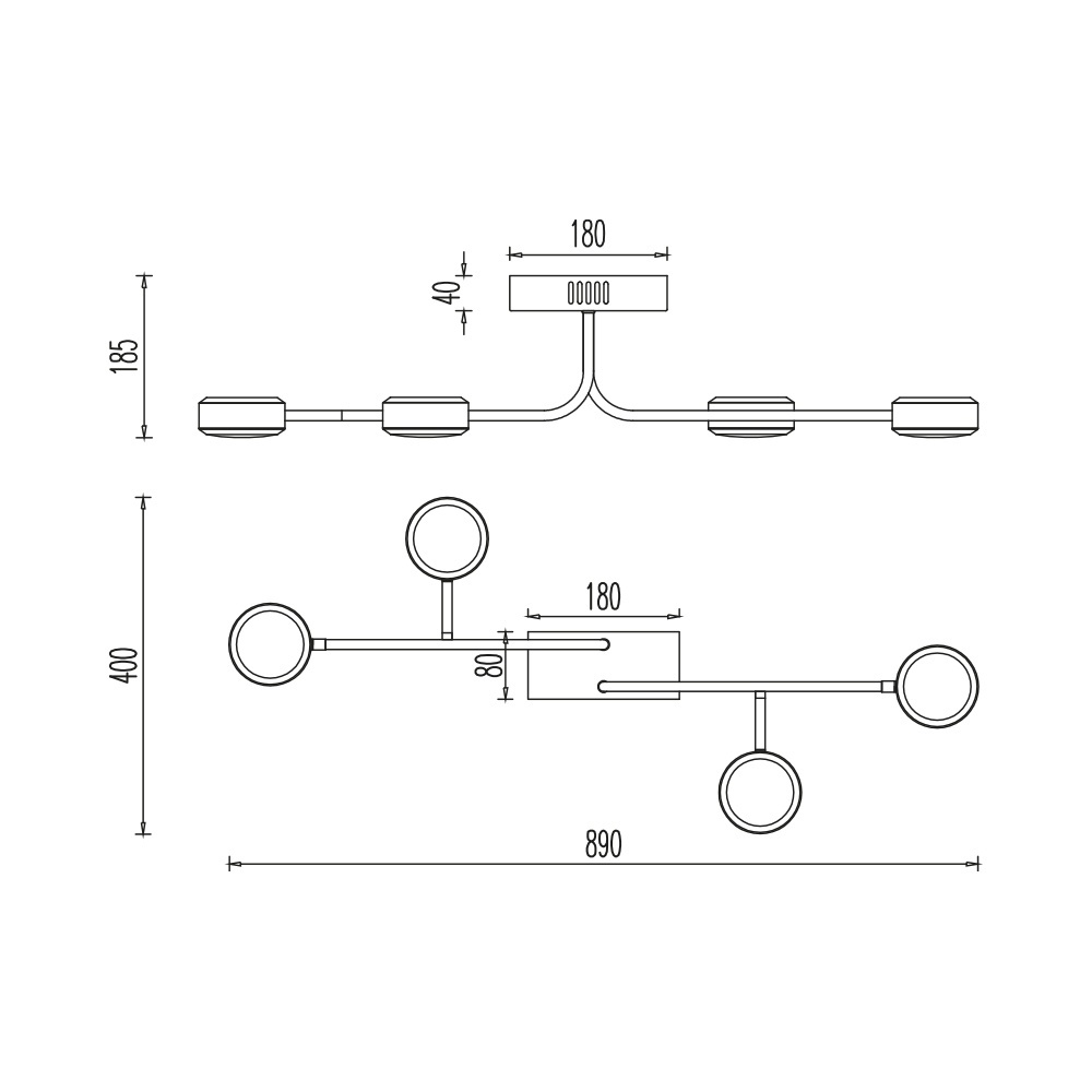 Lustra LED Arcana BR-BH18-01201, 32W, 3520lm, lumina calda, IP20, neagra, Braytron - 3 | YEO