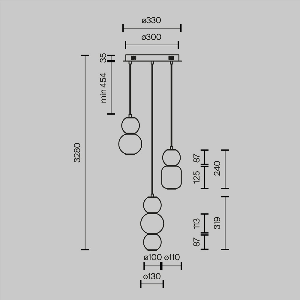 Lustra LED Drop MOD273PL-L33G3K, 33W, 4000lm, lumina cald, IP20, aurie, Maytoni - 3 | YEO