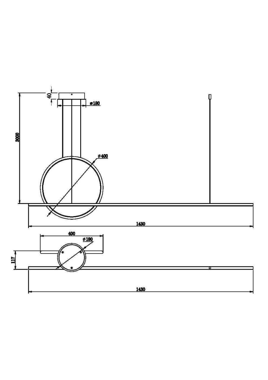 Lustra LED Halo MOD247PL-L49BK, 40W, 1500lm, lumina calda+neutra, IP20, neagra, Maytoni - 3 | YEO