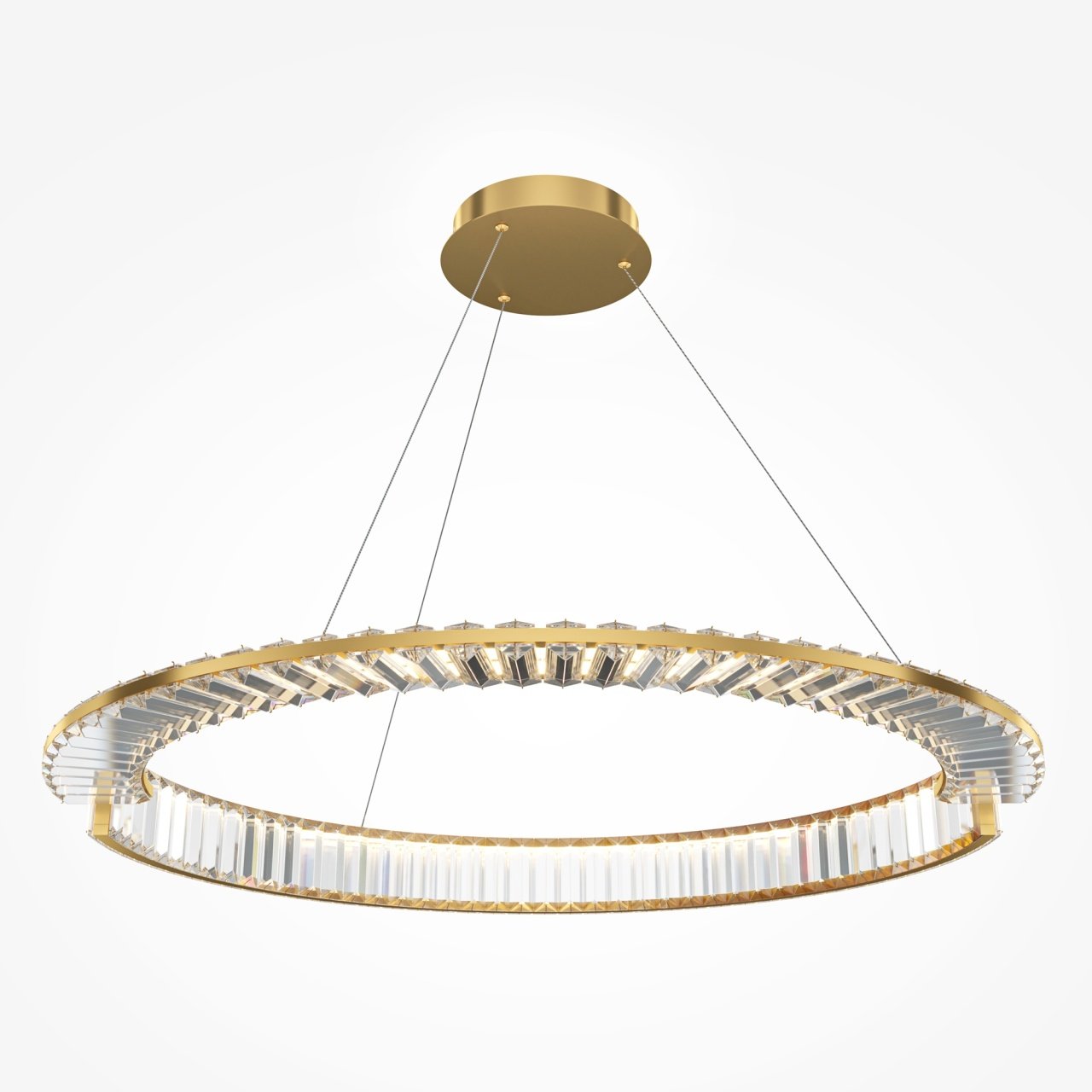 Lustra LED Krone P097PL-L45G4K, 45W, 3000lm, lumina neutra, IP20, aurie+transparenta, Maytoni