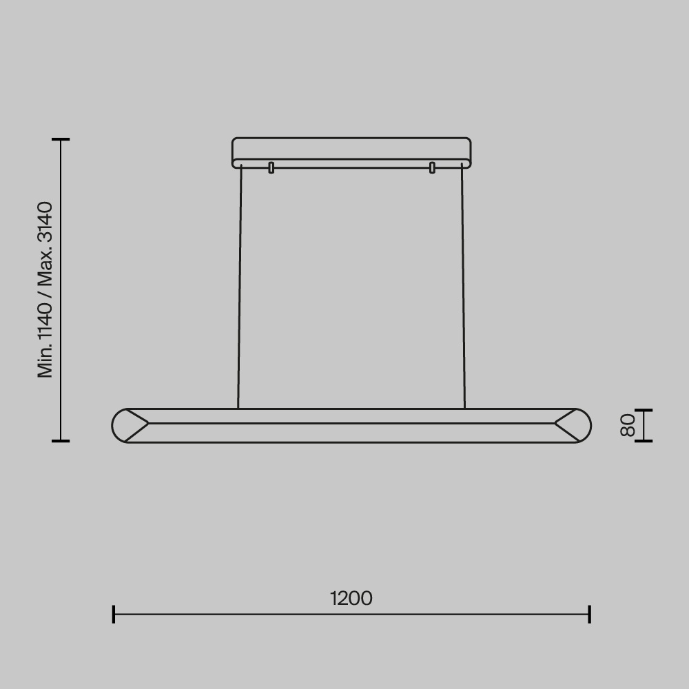 Lustra LED Motion MOD276PL-L40B3K, dimabila, 40W, 2000lm, lumina calda, IP20, neagra, Maytoni