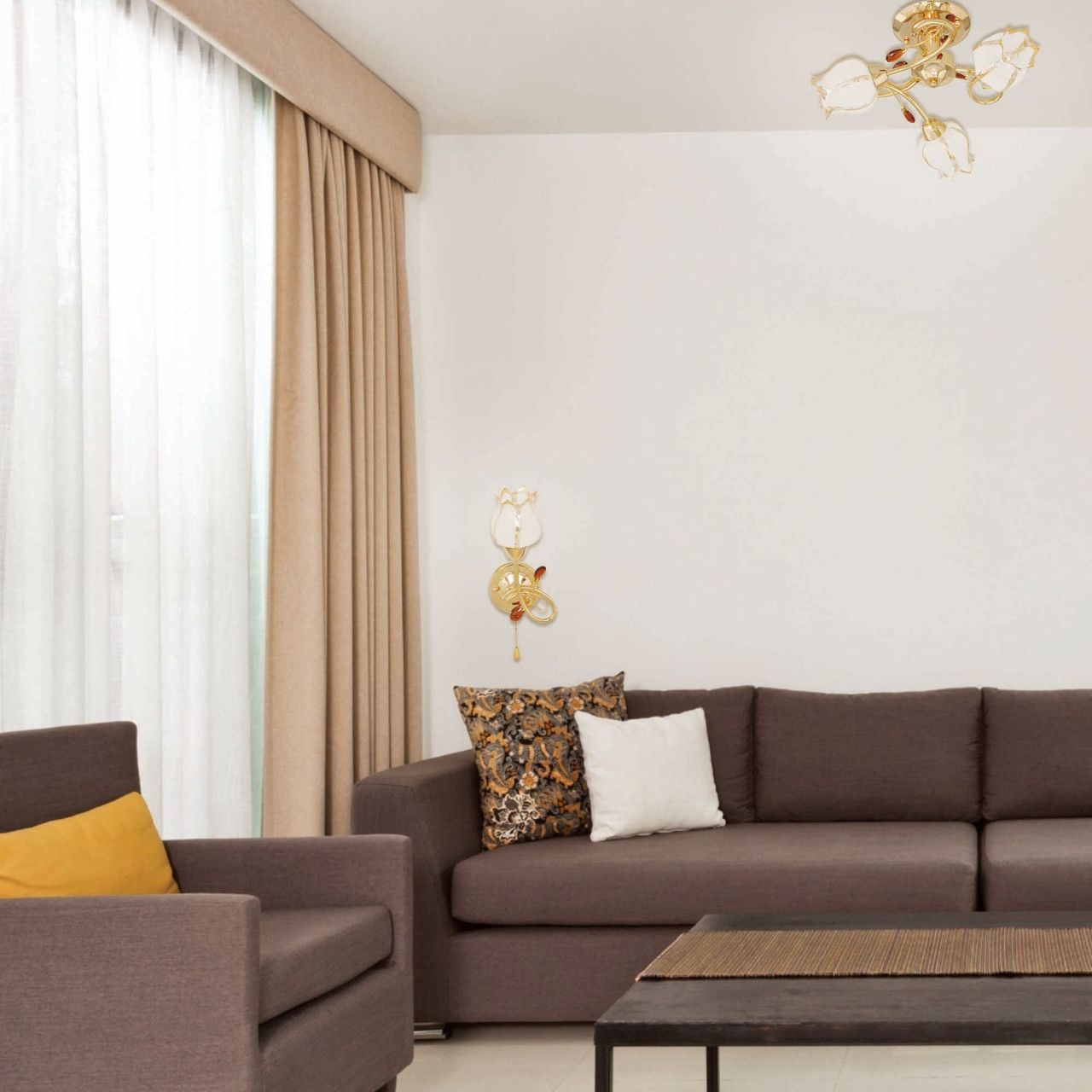 Lustra Tono KL7067, 3xE14, alba+aurie, IP20, Klausen