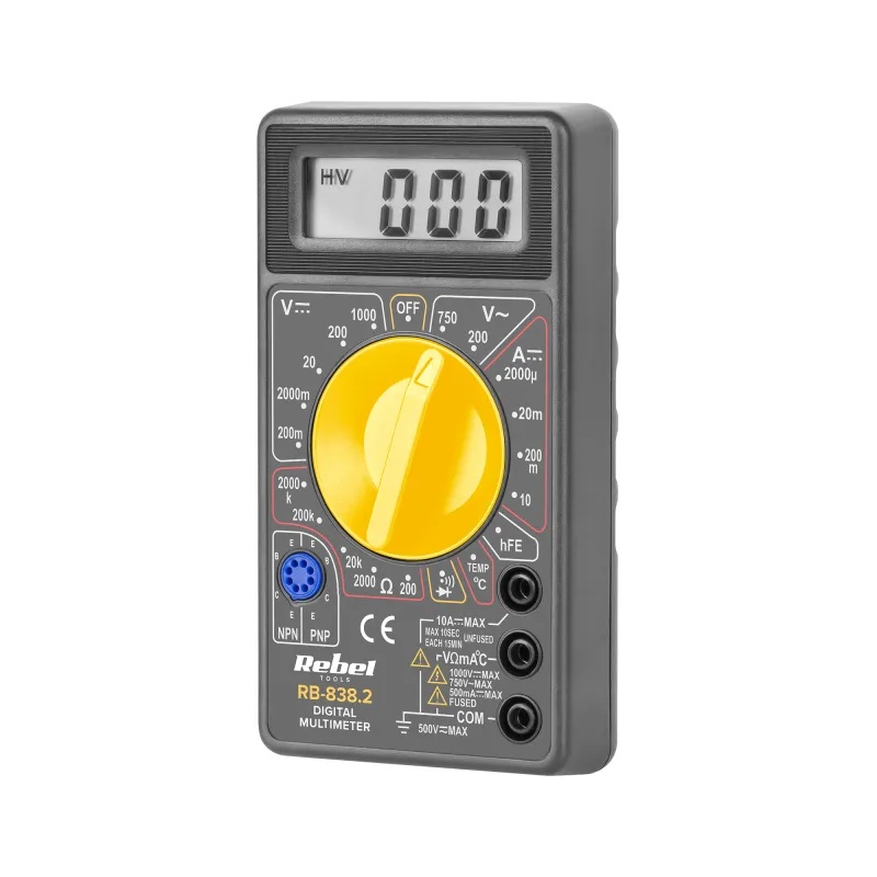 Multimetru universal RB-838, tensiune, curent, rezistenta, temperatura, Rebel