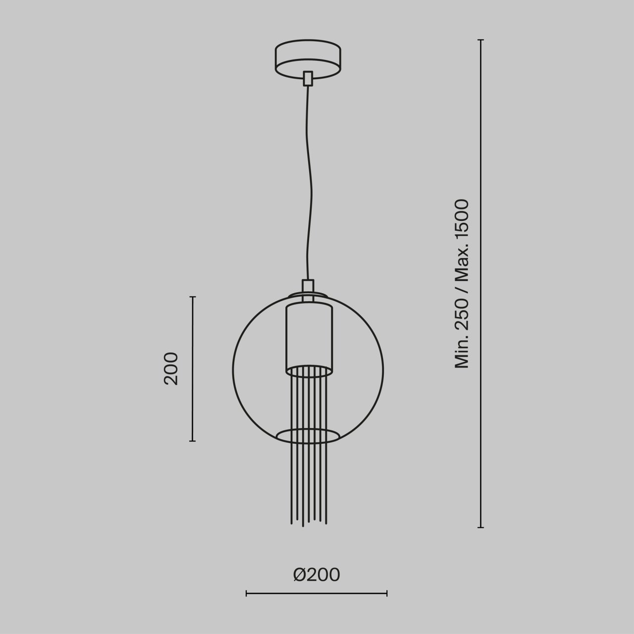 Pendul Flusso P095PL-01BZ, 1xGU10, bronz+transparent, IP20, Maytoni