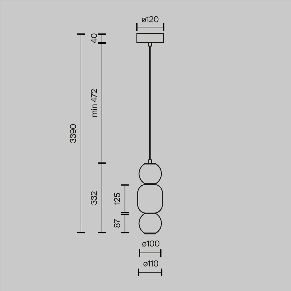 Pendul LED Drop MOD273PL-L16G3K, 16W, 2000lm, lumina cald, IP20, auriu, Maytoni