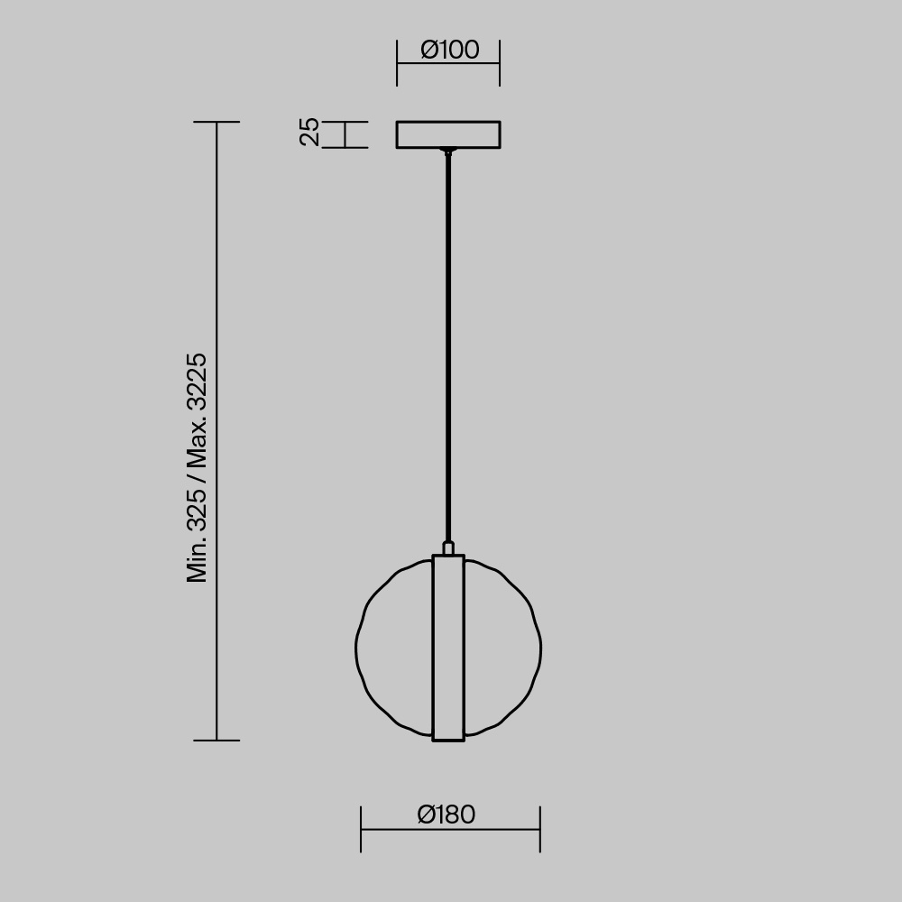 Pendul LED Misterio, 6W, lumina calda (2700K), dimabil, negru, Maytoni - imagine 8