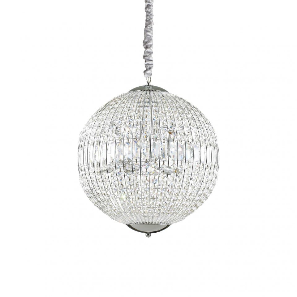 Pendul Luxor 116228, 8xG9, crom+transparent, IP20, Ideal Lux